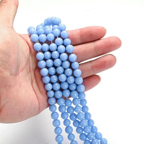 Natursteinperlen, Tigerauge, Achate, Amazonit, Jade, Mondstein, Quarz, Lavaperlen zur Schmuckherstellung, DIY-Armbandzubehör – leuchtende Perlen – 6 mm (ca. 61) von TBSKUY