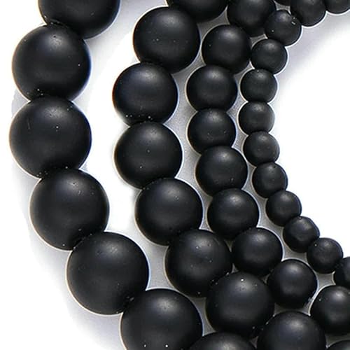 Natursteinperlen, Tigerauge, Achate, Amazonit, Jade, Mondstein, Quarz, Lavaperlen zur Schmuckherstellung, DIY-Armbandzubehör – matte Perlen – 10 mm (ca. 35) von TBSKUY