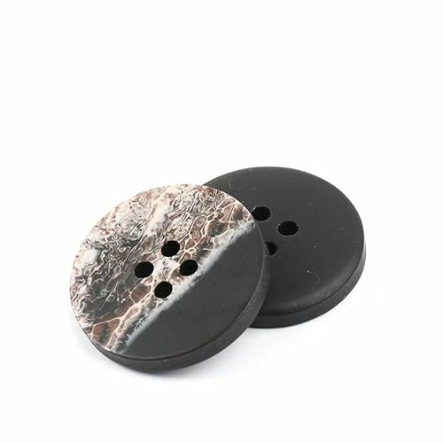Neue 10 Stück Harzknöpfe mit 4 Löchern, Nähzubehör, Größe komplett für Kleidung, dekorative Knöpfe, handgefertigt, DIY-NK048-12-34,0 mm von TBSKUY