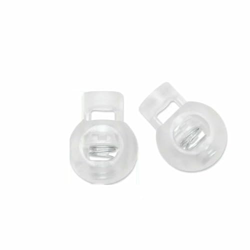 Neue 10 Stück Kordelstopper, Kordelenden, Knebelverschluss, Schnalle, Knopf, Weiß, Schwarz, Frost, Schnürsenkel, Sportbekleidung, DIY-Taschenzubehör, NO05 Clear022 Neue 10 Stück Kordelstopper, Kordelenden, Knebelverschluss, Schnalle, Knopf, Weiß, Schwarz, Frost, Schnürsenkel, Sportbekleidung, DIY-Taschenzubehör, NO05 Clear022 von TBSKUY