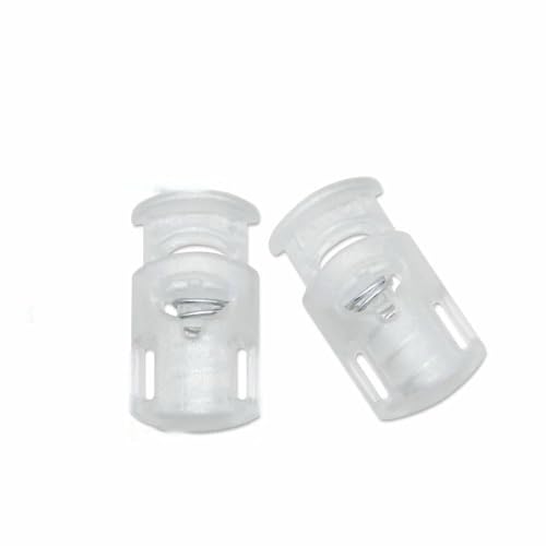 Neue 10 Stück Kordelstopper, Kordelenden, Knebelverschluss, Schnalle, Knopf, Weiß, Schwarz, Frost, Schnürsenkel, Sportbekleidung, DIY-Taschenzubehör, NO07 Clear022 Neue 10 Stück Kordelstopper, Kordelenden, Knebelverschluss, Schnalle, Knopf, Weiß, Schwarz, Frost, Schnürsenkel, Sportbekleidung, DIY-Taschenzubehör, NO07 Clear022 von TBSKUY