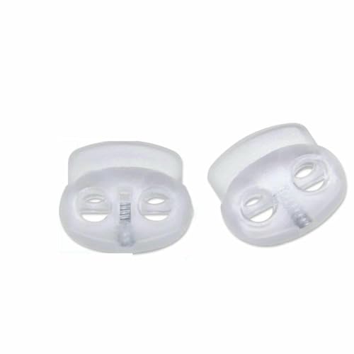 Neue 10 Stück Kordelstopper Kordelenden Knebelverschluss Clip Schnalle Knopf Weiß Schwarz Frost Schnürsenkel Sportbekleidung DIY Taschenzubehör-NO03 Clear022 Neue 10 Stück Kordelstopper Kordelenden Knebelverschluss Clip Schnalle Knopf Weiß Schwarz Frost Schnürsenkel Sportbekleidung DIY Taschenzubehör-NO03 Clear022 von TBSKUY