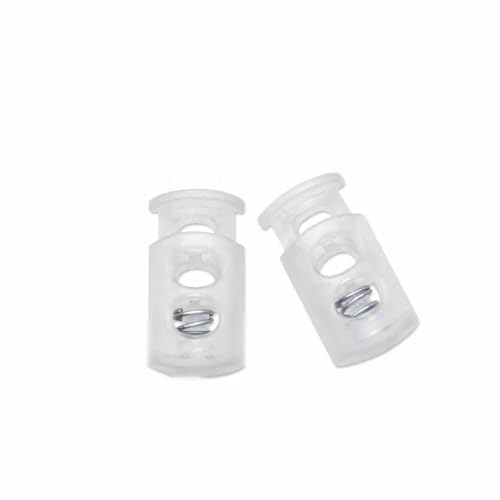 Neue 10 Stück Kordelstopper Kordelenden Knebelverschluss Clip Schnalle Knopf Weiß Schwarz Frost Schnürsenkel Sportbekleidung DIY Taschenzubehör-NO09 Clear022 von TBSKUY