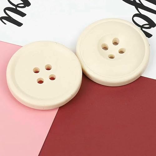 Neue 6 Stück Harzknöpfe mit 4 Löchern, Nähzubehör, Größe komplett für Kleidung, dekorative Knöpfe, handgefertigt, DIY, Beige, 20 mm von TBSKUY