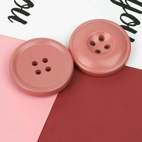 Neue 6 Stück Harzknöpfe mit 4 Löchern, Nähzubehör, Größe komplett für Kleidung, dekorative Knöpfe, handgefertigt, DIY, Pink, 30 mm von TBSKUY