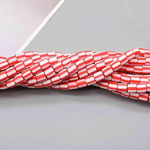 Neue 6 mm 60 Stück/Los Farbfass Polymer Clay Perlen Rohr Spacer Perlen für Schmuckherstellung DIY handgefertigtes Armband Zubehör-14-6 mm 60 Stück Menge von TBSKUY