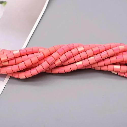 Neue 6 mm 60 Stück/Los Farbfass Polymer Clay Perlen Rohr Spacer Perlen für Schmuckherstellung DIY handgefertigtes Armband Zubehör-20-6 mm 60 Stück Menge von TBSKUY