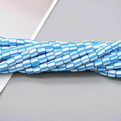 Neue 6 mm 60 Stück/Los Farbfass Polymer Clay Perlen Rohr Spacer Perlen für Schmuckherstellung DIY handgefertigtes Armband Zubehör-28-6 mm 60 Stück Menge von TBSKUY