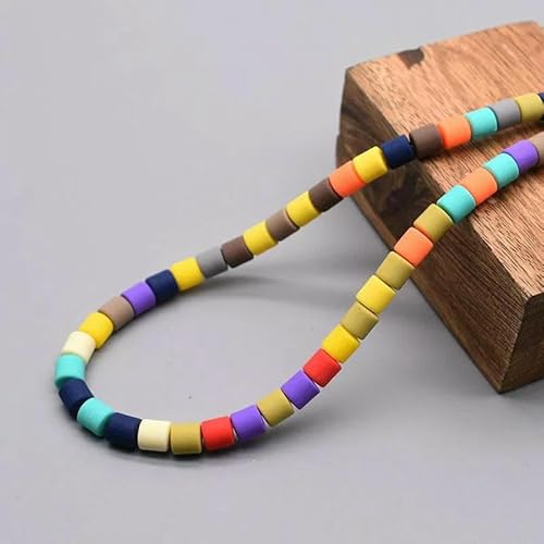 Neue 6 mm 60 Stück/Los Farbfass Polymer Clay Perlen Rohr Spacer Perlen für Schmuckherstellung DIY handgefertigtes Armband Zubehör-47-6 mm 60 Stück Menge von TBSKUY