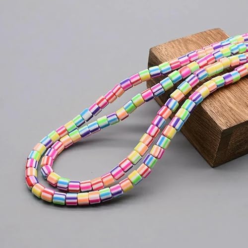 Neue 6 mm 60 Stück/Los Farbfass Polymer Clay Perlen Rohr Spacer Perlen für Schmuckherstellung DIY handgefertigtes Armband Zubehör-49-6 mm 60 Stück Menge von TBSKUY
