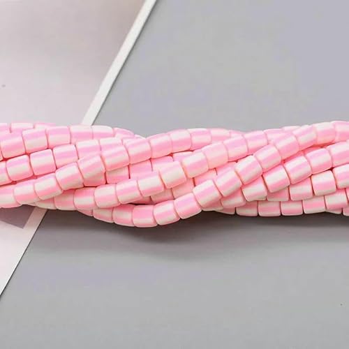 Neue 6 mm 60 Stück/Los Farbfass Polymer Clay Perlen Rohr Spacer Perlen für Schmuckherstellung DIY handgefertigtes Armband Zubehör-60-6 mm 60 Stück Menge von TBSKUY