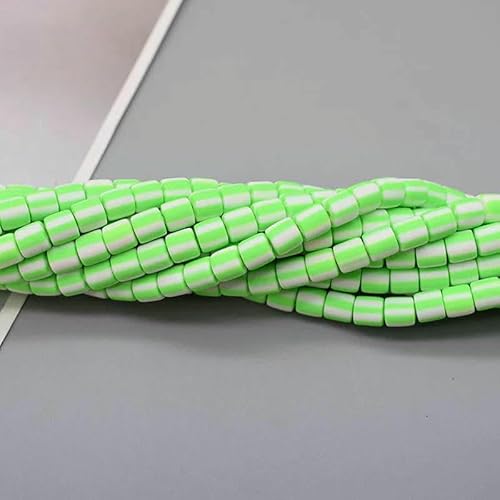Neue 6 mm 60 Stück/Los Farbfass Polymer Clay Perlen Rohr Spacer Perlen für Schmuckherstellung DIY handgefertigtes Armband Zubehör-63-6 mm 60 Stück Menge von TBSKUY