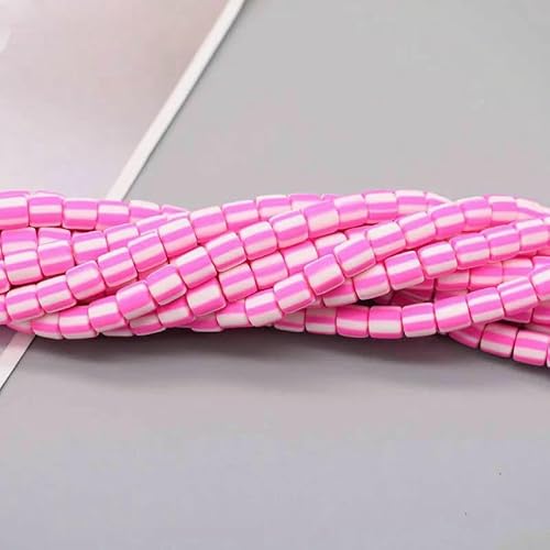 Neue 6 mm 60 Stück/Los Farbfass Polymer Clay Perlen Rohr Spacer Perlen für Schmuckherstellung DIY handgefertigtes Armband Zubehör-64-6 mm 60 Stück Menge von TBSKUY