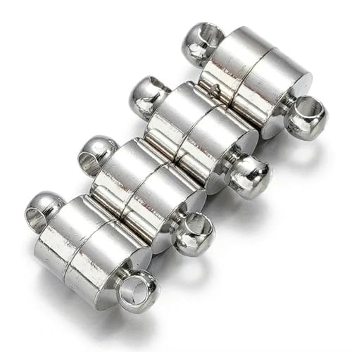 Paar starke Magnete, runde, trennbare, verbundene Verschlüsse, Perlen, Charms für DIY-Lederband-Armbandschnalle zur Schmuckherstellung, Rhodium, 5 Sets Paar starke Magnete, runde, trennbare, verbundene Verschlüsse, Perlen, Charms für DIY-Lederband-Armbandschnalle zur Schmuckherstellung, Rhodium, 5 Sets von TBSKUY