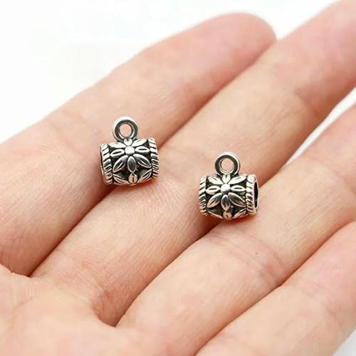 Packung/Los Vintage Metallperlen Antik Silber Abstandsrohrperlen für DIY Schmuckherstellung-13 Antik Silber von TBSKUY