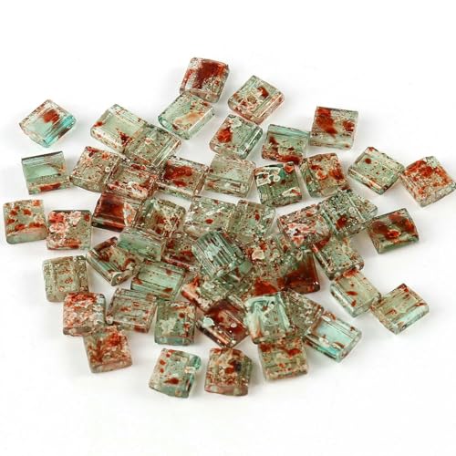 Perlen mit zwei Löchern, Rocailles-Perlen für die Schmuckherstellung, DIY-Armbänder, Zubehör, Sommer- und Strandschmuck, 5 x 5 x 2 mm, 50 Stück/Los, transparent, braun, 5 von TBSKUY