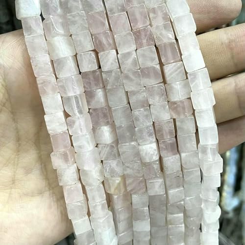 Quadratische Abstandsperlen aus Naturstein, Lapislazuli, Achate, Amazonit, Jaspis, für die Schmuckherstellung, DIY-Armband, Halskette, 4/6/8 mm, Rosa Quarz, 8 mm, 22 Stück Quadratische Abstandsperlen aus Naturstein, Lapislazuli, Achate, Amazonit, Jaspis, für die Schmuckherstellung, DIY-Armband, Halskette, 4/6/8 mm, Rosa Quarz, 8 mm, 22 Stück von TBSKUY