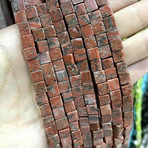 Quadratische Abstandsperlen aus Naturstein, Lapislazuli, Achate, Amazonit, Jaspis, für die Schmuckherstellung, DIY-Armband, Halskette, 4/6/8 mm, roter Stein, 8 mm, 22 Stück Quadratische Abstandsperlen aus Naturstein, Lapislazuli, Achate, Amazonit, Jaspis, für die Schmuckherstellung, DIY-Armband, Halskette, 4/6/8 mm, roter Stein, 8 mm, 22 Stück von TBSKUY