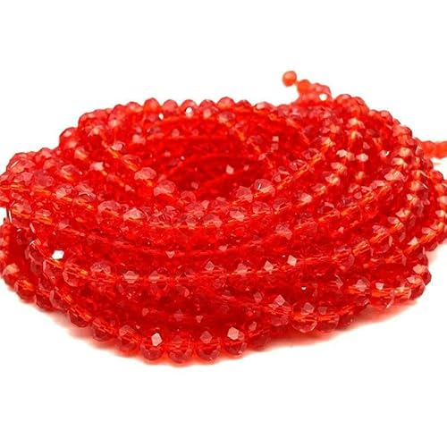 Rondelle 2 3 4 6 8 mm facettierte Kristallperlen, lose Abstandshalter, Glasperlen zur Schmuckherstellung, DIY-Ohrring-Armbänder, Zubehör, c3-6 mm, ca. 90 Stück von TBSKUY
