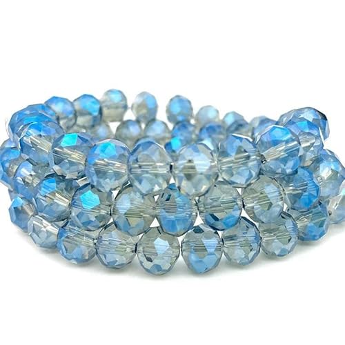 Rondelle 2 3 4 6 8 mm facettierte Kristallperlen, lose Abstandshalter, Glasperlen zur Schmuckherstellung, DIY-Ohrring-Armbänder, Zubehör-c35-8 mm, ca. 68 Stück von TBSKUY