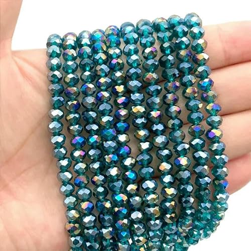 Rondelle 2 3 4 6 8 mm facettierte Kristallperlen, lose Abstandshalter, Glasperlen zur Schmuckherstellung, DIY-Ohrring-Armbänder, Zubehör-c58-6 mm, ca. 90 Stück von TBSKUY