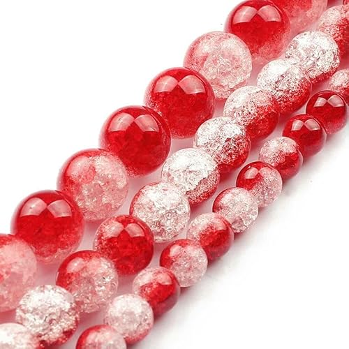 Rote Korallen-Jade-Perlen, Naturstein, Chalcedon, Achate, rund, lose Mineralperlen für die Schmuckherstellung, DIY, handgefertigtes Armband, 38,1 cm, rot-weißer Riss, 10 mm, ca. 36 Stück Rote Korallen-Jade-Perlen, Naturstein, Chalcedon, Achate, rund, lose Mineralperlen für die Schmuckherstellung, DIY, handgefertigtes Armband, 38,1 cm, rot-weißer Riss, 10 mm, ca. 36 Stück von TBSKUY