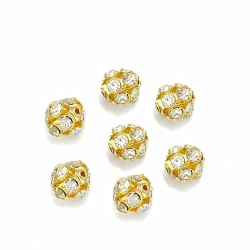 Runde, kupferbeschichtete Glas-Strass-Kugelperlen zur Schmuckherstellung, imitieren lose Kristall-Abstandshalterperlen, DIY-Armband, Gold, 6 mm, 30 Stück Runde, kupferbeschichtete Glas-Strass-Kugelperlen zur Schmuckherstellung, imitieren lose Kristall-Abstandshalterperlen, DIY-Armband, Gold, 6 mm, 30 Stück von TBSKUY