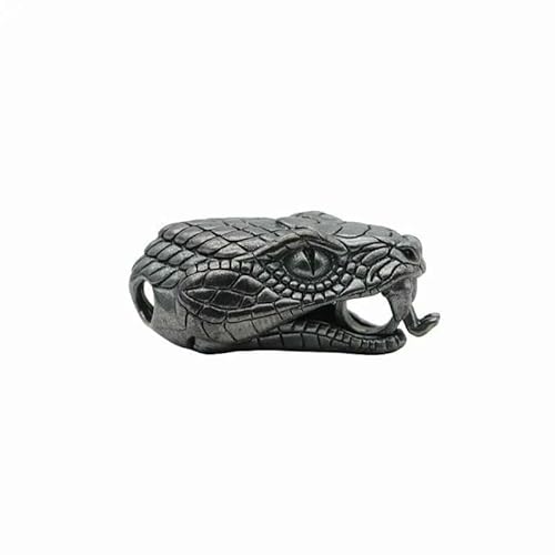Schlangenkopf-Messingschnalle für den Außenbereich, DIY gewebtes Paracord-Überlebensarmbänder, Zubehör, Retro-Regenschirmseil, Schlüsselband, Perlen, Farbe: Schwarz Schlangenkopf-Messingschnalle für den Außenbereich, DIY gewebtes Paracord-Überlebensarmbänder, Zubehör, Retro-Regenschirmseil, Schlüsselband, Perlen, Farbe: Schwarz von TBSKUY