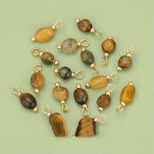 Schmuck zubehör, natürliche stein, 18k gold überzogen, kupfer, hand made, schmuck machen, charme, diy anhänger, 20 stücke/lot-C32407S von TBSKUY