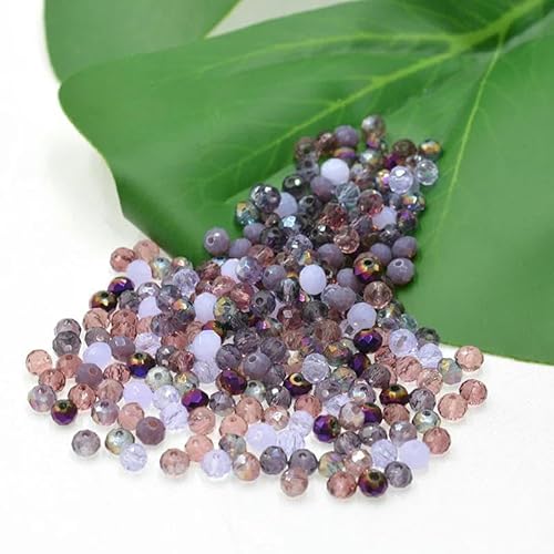 Schwarz-weiß-klare 4/6 mm mehrfarbige Rondell-Kristallglasperlen, facettierte lose Perlen zur Schmuckherstellung, Schmuckzubehör, DIY-M108-6 MM, 50 Stück von TBSKUY