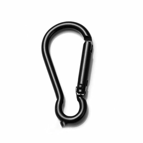 Schwarzer Karabinerverschluss, Schlüsselanhänger, Schlüsselband, Kordel, Faden, Biegering, Stern, Herz, Schlüsselanhänger, Verbinder für Schmuckherstellung, 23 x 46 mm, 5 Stück Schwarzer Karabinerverschluss, Schlüsselanhänger, Schlüsselband, Kordel, Faden, Biegering, Stern, Herz, Schlüsselanhänger, Verbinder für Schmuckherstellung, 23 x 46 mm, 5 Stück von TBSKUY