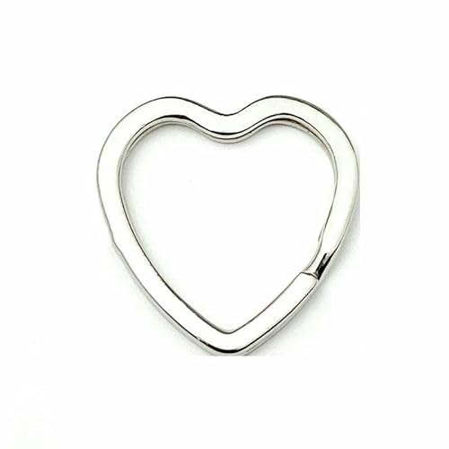 Stück/Los Herz-Stern-Schlüsselringkette, runder flacher Draht, offener Ring, Metall-Schlüsselring, DIY-Autoschlüssel, Spielzeug, Anhänger, Kette zur Herstellung – Herz – 6 Stück von TBSKUY