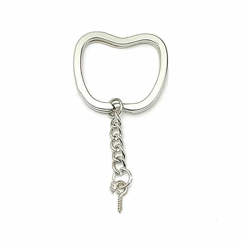 Stück/Los Herz-Stern-Schlüsselringkette, runder flacher Draht, offener Ring, Metall-Schlüsselring, DIY-Autoschlüssel, Spielzeug, Anhänger, Kette zur Herstellung – Schraubstift, 6 Stück von TBSKUY