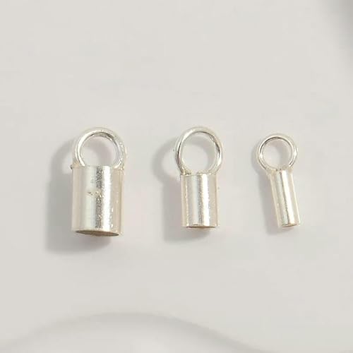 Stück/Los S925 Sterling Silber Durchmesser 1/2/3,0 mm Endkappen Verschluss Lederband Crimpkappen Verschlüsse für Armbänder Halskettenherstellung SK64-Silber-Durchmesser 3,0 mm von TBSKUY