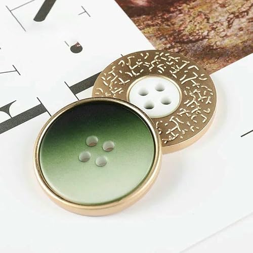 Stück Harzknöpfe mit 4 Löchern, Nähzubehör, Größe komplett für Kleidung, dekorative Metallknöpfe, handgefertigt, DIY, Grün, 22 mm von TBSKUY