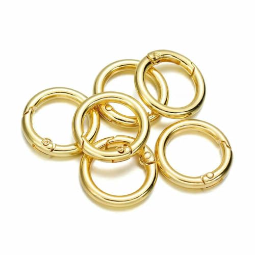 Stück Metall-O-Ring-Federverschlüsse, zu öffnende Karabiner, Schlüsselanhänger, Taschenclips, Haken, Hundekettenschnallen, Verbinder für die DIY-Schmuckherstellung, Gold, 23,5 mm Stück Metall-O-Ring-Federverschlüsse, zu öffnende Karabiner, Schlüsselanhänger, Taschenclips, Haken, Hundekettenschnallen, Verbinder für die DIY-Schmuckherstellung, Gold, 23,5 mm von TBSKUY