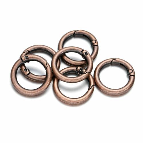 Stück Metall-O-Ring-Federverschlüsse, zu öffnender Karabiner, Schlüsselanhänger, Taschenclips, Haken, Hundekettenschnallen, Verbinder für die DIY-Schmuckherstellung, Rotkupfer, 17,5 m Stück Metall-O-Ring-Federverschlüsse, zu öffnender Karabiner, Schlüsselanhänger, Taschenclips, Haken, Hundekettenschnallen, Verbinder für die DIY-Schmuckherstellung, Rotkupfer, 17,5 m von TBSKUY