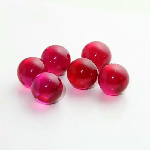 Synthetischer Korund 5#, runde Kugel, Rubin, perforierte Perle, rot, zur Schmuckherstellung, ohne Loch, Rubin, 9 mm, 20 Stück Synthetischer Korund 5#, runde Kugel, Rubin, perforierte Perle, rot, zur Schmuckherstellung, ohne Loch, Rubin, 9 mm, 20 Stück von TBSKUY