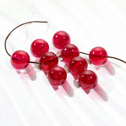 Synthetischer Korund 5#, runde Kugel, Rubin, perforierte Perle, rot, zur Schmuckherstellung, volles Loch, Rubin, 12 mm, 10 Stück Synthetischer Korund 5#, runde Kugel, Rubin, perforierte Perle, rot, zur Schmuckherstellung, volles Loch, Rubin, 12 mm, 10 Stück von TBSKUY