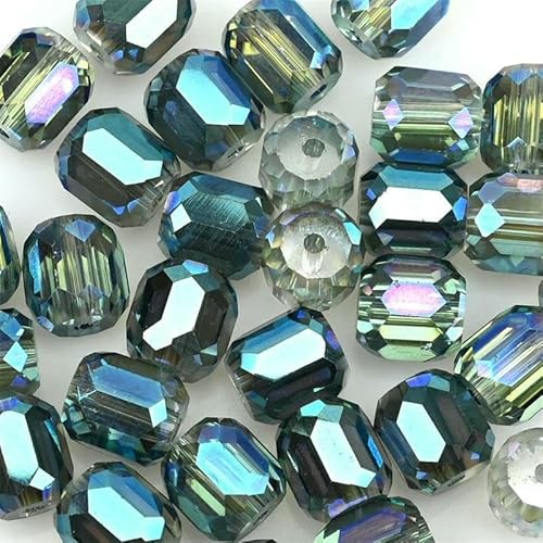 Tschechische mehrfarbige lose 10 mm zylindrische Glasperlen, runde facettierte Kristallperlen zur Schmuckherstellung, DIY-Ohrring-Zubehör, H2012, 10 mm, 20 Stück Tschechische mehrfarbige lose 10 mm zylindrische Glasperlen, runde facettierte Kristallperlen zur Schmuckherstellung, DIY-Ohrring-Zubehör, H2012, 10 mm, 20 Stück von TBSKUY