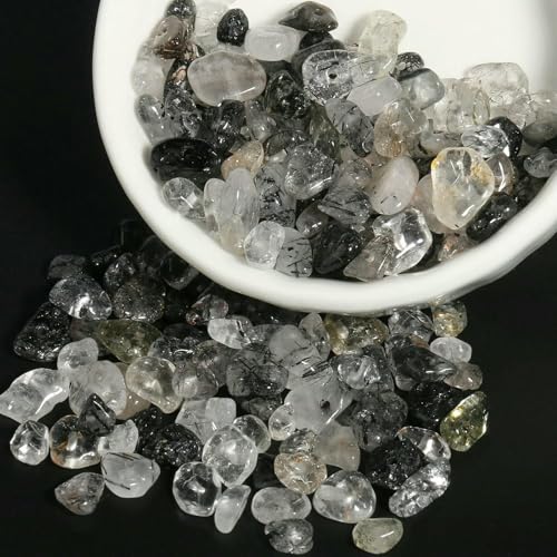 Unregelmäßige Amethyste, Granat, Tigerauge, Kristall, Natursteinsplitter, Kiesperlen zur Schmuckherstellung, DIY-Armband, Halskette, 40,6 cm, Schwarz, Rutil, 3–5 mm, 40,6 cm, 15 g Unregelmäßige Amethyste, Granat, Tigerauge, Kristall, Natursteinsplitter, Kiesperlen zur Schmuckherstellung, DIY-Armband, Halskette, 40,6 cm, Schwarz, Rutil, 3–5 mm, 40,6 cm, 15 g von TBSKUY