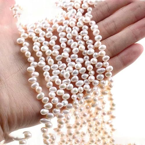 Unregelmäßige natürliche barocke Süßwasserperlen, Stern, Zahnstocher, Blumen-Abstandshalter, für die Schmuckherstellung, DIY-Halsketten und Armbänder, 4–5, 37kong, 6Ap von TBSKUY