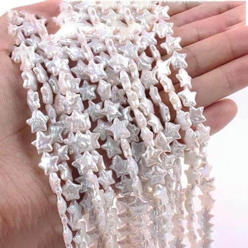 Unregelmäßige natürliche barocke Süßwasserperlen, Stern-Zahnstocher, Blumen-Abstandshalter, für die Schmuckherstellung, DIY-Halsketten und Armbänder, 7A Sterne 1011 von TBSKUY