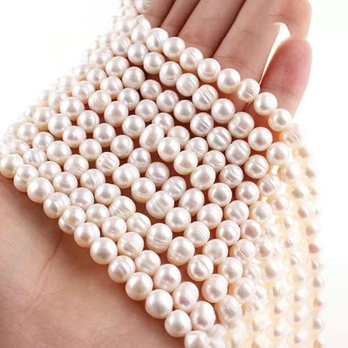 Unregelmäßige natürliche barocke Süßwasserperlen, Stern-Zahnstocher, Blumen-Abstandshalter, für die Schmuckherstellung, DIY-Halsketten und Armbänder, A-Kartoffel 7–8 von TBSKUY