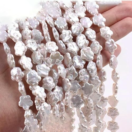 Unregelmäßige natürliche barocke Süßwasserperlen, Stern-Zahnstocher-Blumen-Abstandshalterperle zur Schmuckherstellung, DIY-Halskettenarmbänder-4A Blume 1213 von TBSKUY