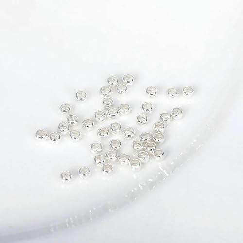 Zylindrische Quetschperle für die Schmuckherstellung, 14 Karat/18 Karat vergoldet, 2 mm, Quetschperlen, versilbert, a, 2 mm, 100 Stück von TBSKUY