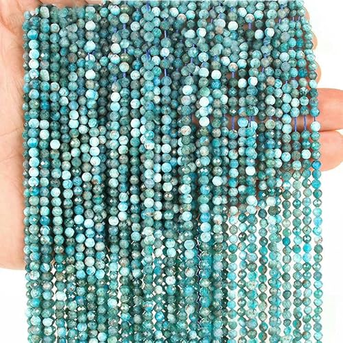 mm 3,0 mm natürliche afrikanische Smaragd-Glimmerperlen, facettierte lose Edelsteinperlen zur Armbandherstellung, DIY-Schmuckzubehör, Apatit, L.2–2–2,5 mm (180 Stück) von TBSKUY
