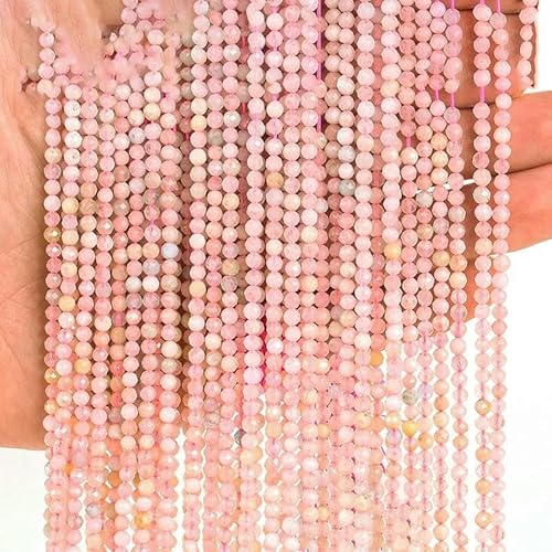 mm 3,0 mm natürliche afrikanische Smaragd-Glimmerperlen, facettierte lose Edelsteinperlen zur Armbandherstellung, DIY-Schmuckzubehör, rosa Morganit, 2–2,5 mm (180 Stück) von TBSKUY