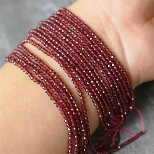 mm Naturstein-Amethyst-Tigerauge-Lapislazuli-Perlen mit leuchtenden Perlen, Schmuckherstellung, DIY-Halsketten-Armband-Schmuck-Granat-3,0 mm von TBSKUY