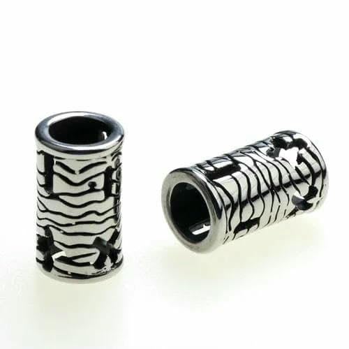 teile/los Edelstahl Rohr Perlen 6mm Tibetischen silber Lederband DIY Armband/halskette Slider DIY Schmuck Zeug fr-BQGHK 001 2 stücke von TBSKUY